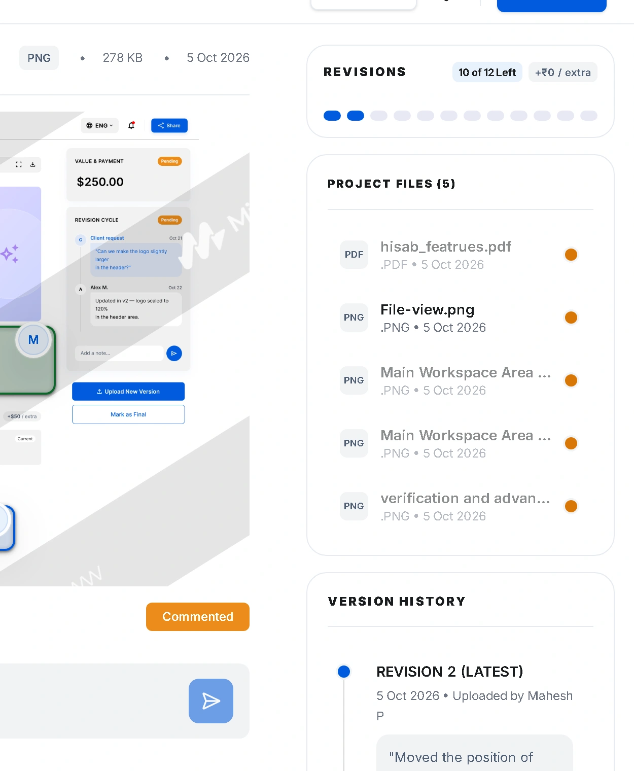 Revision and project files screenshot crop